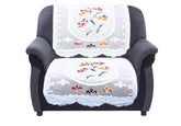 Kuber Industries Flower Cotton 7 Piece 5 Seater Sofa Cover with Center Table Cover (Cream) - CTKTC22287